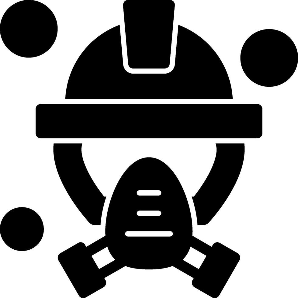 Firefighter Mask Glyph Icon vector