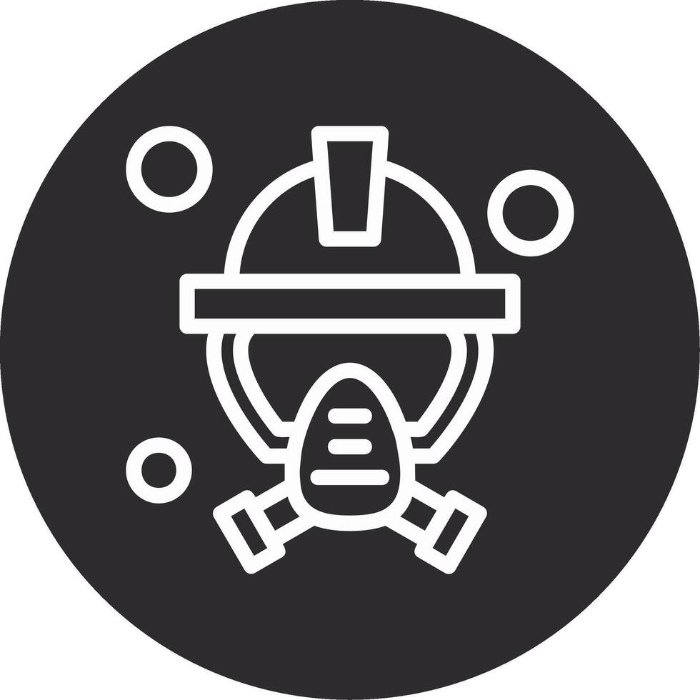 bombero máscara invertido icono vector