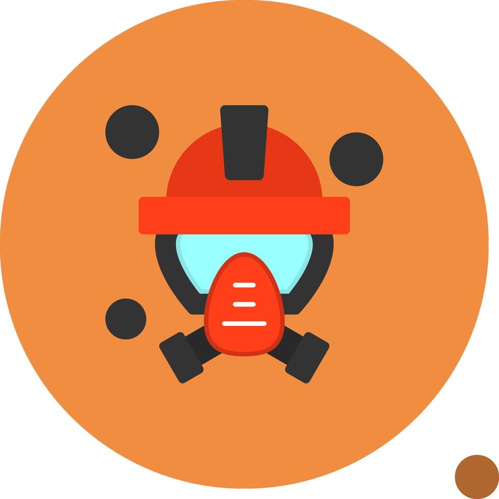 Firefighter Mask Flat Shadow Icon vector