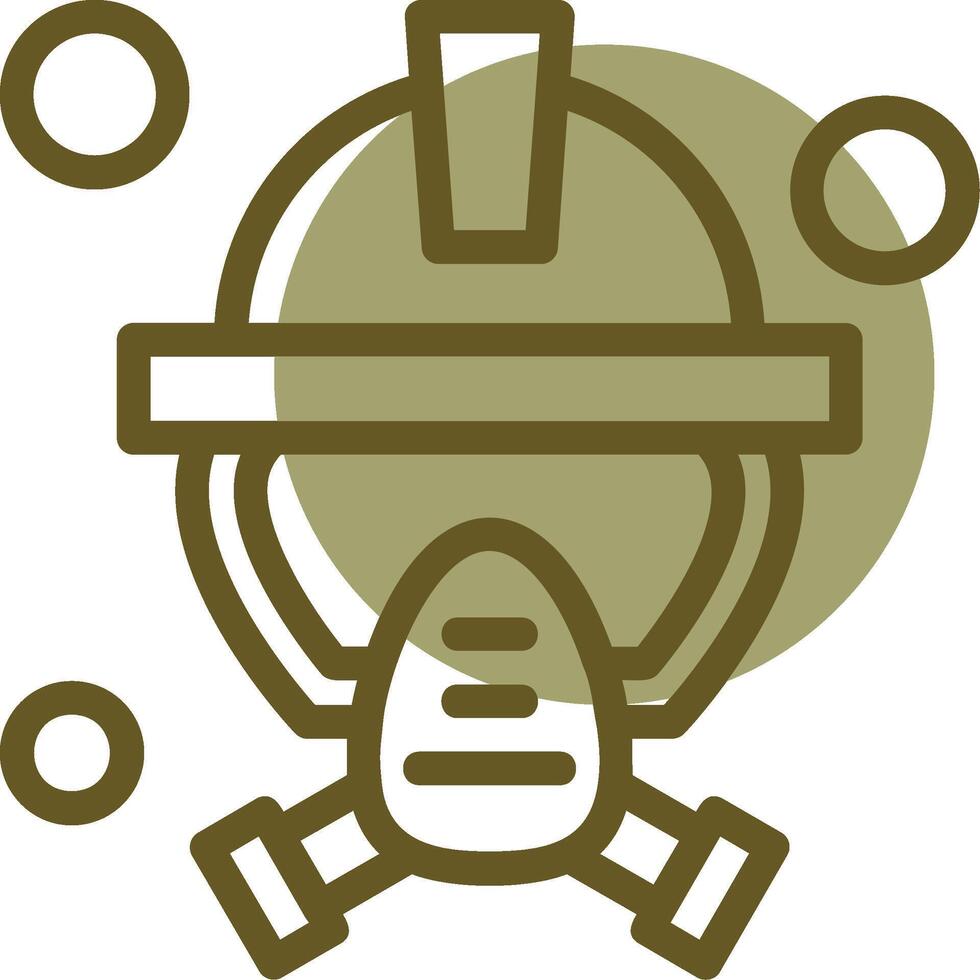 Firefighter Mask Linear Circle Icon vector