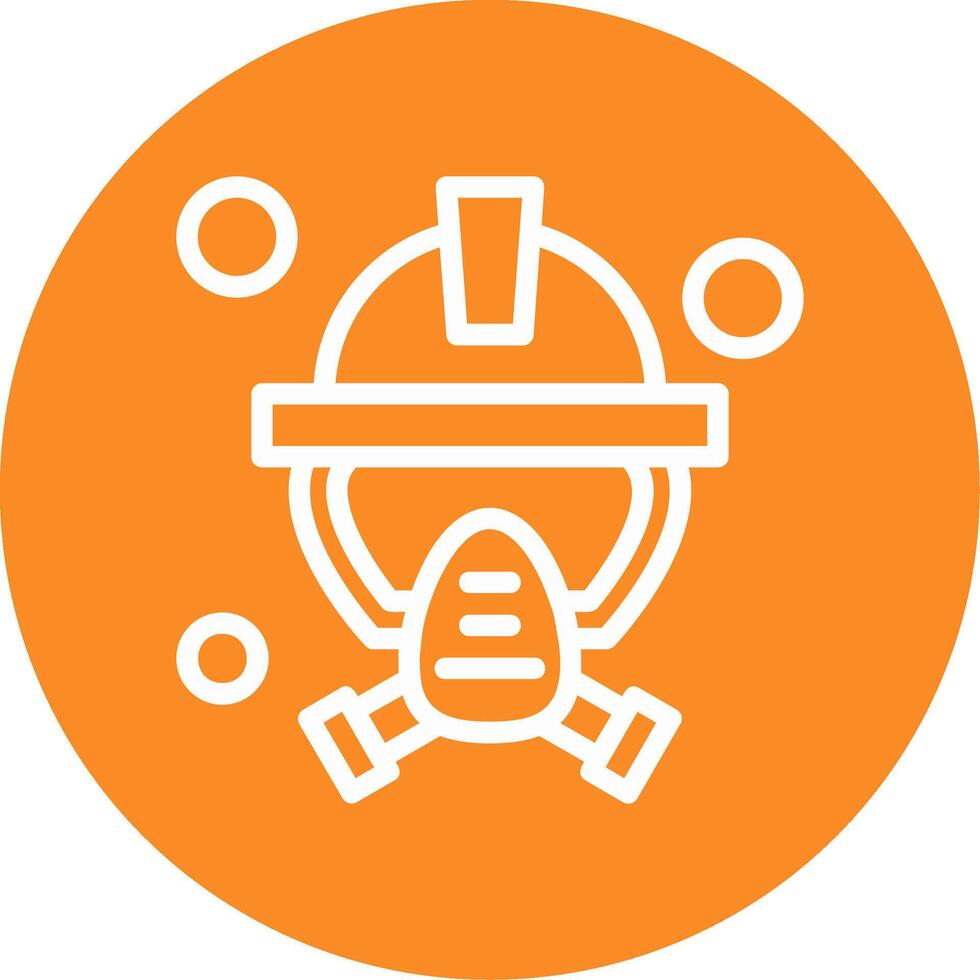 Firefighter Mask Outline Circle Icon vector
