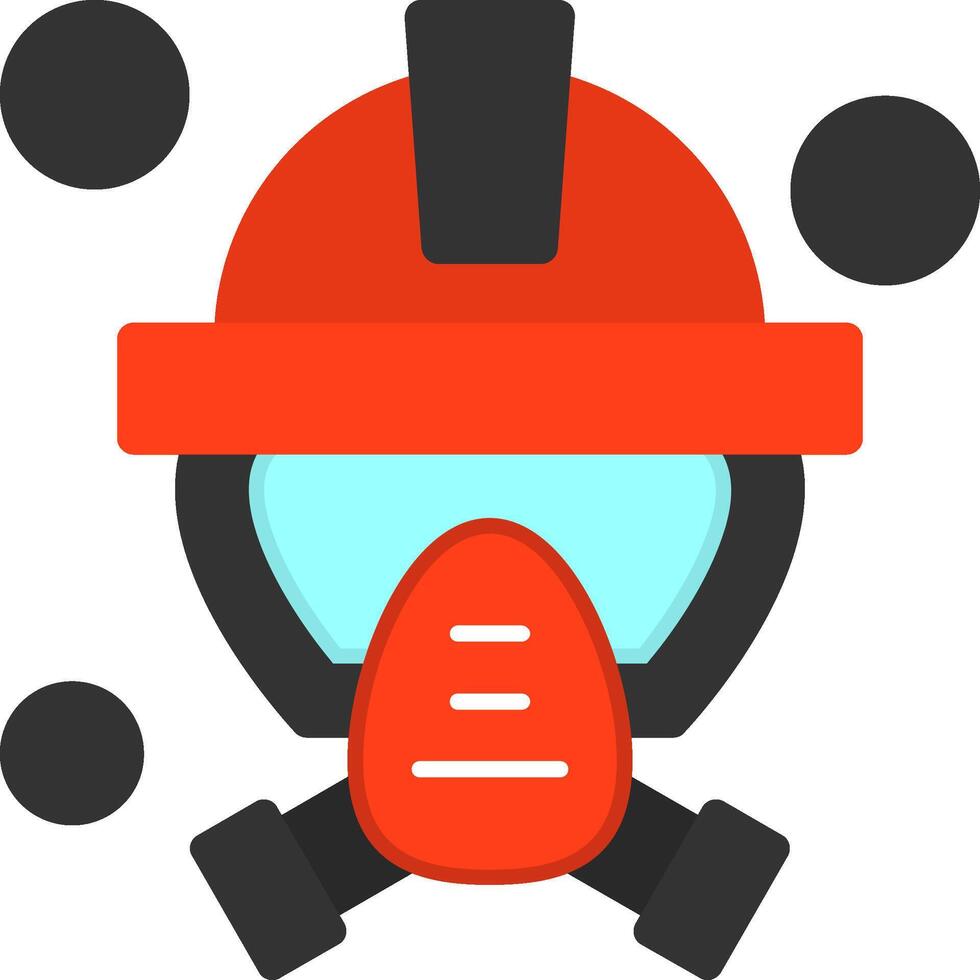 Firefighter Mask Flat Icon vector