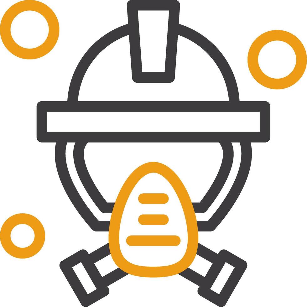 Firefighter Mask Line Two Color Icon vector