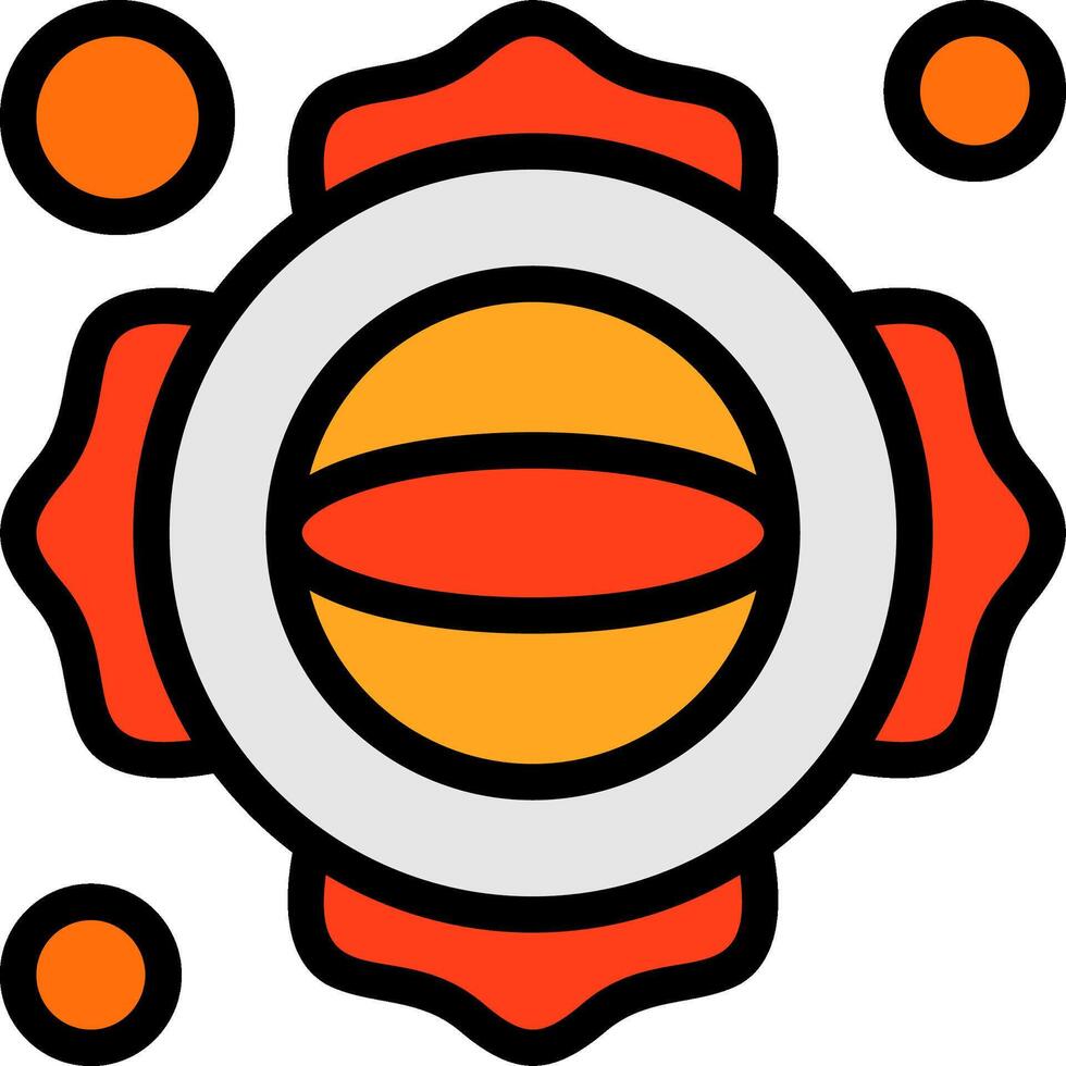 Firefighter Emblem Line Filled Icon vector