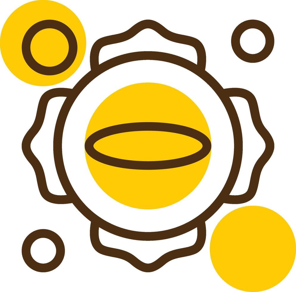 Firefighter Emblem Yellow Lieanr Circle Icon vector