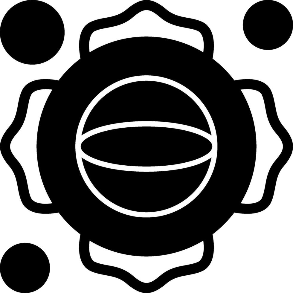 bombero emblema glifo icono vector