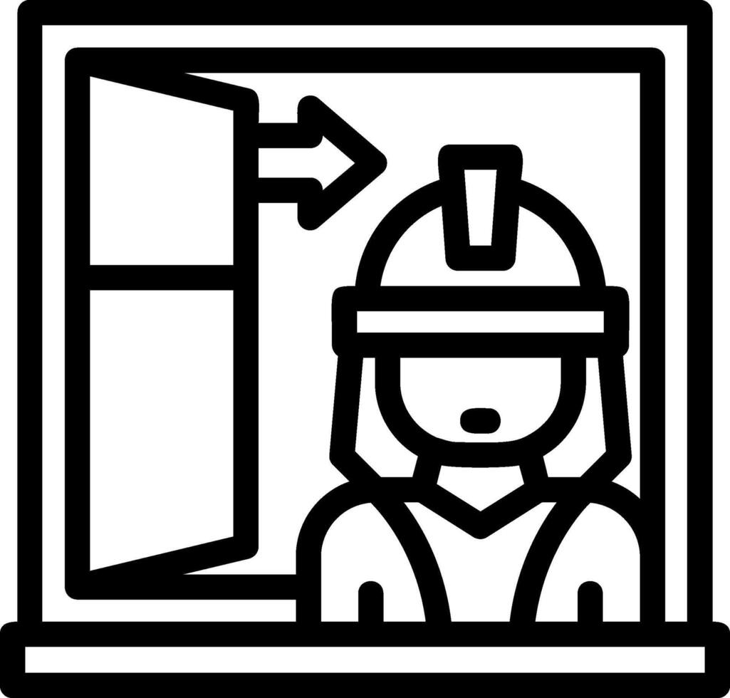 Fire Drill Evacuation Line Icon vector