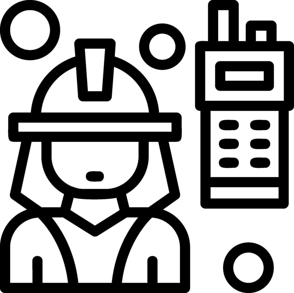 Firefighter's Radio Line Icon vector