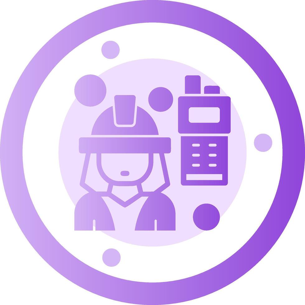 Firefighter Radio Glyph Gradient Icon vector