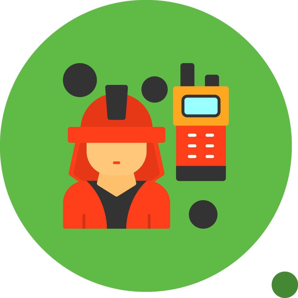 Firefighter-s Radio Flat Shadow Icon vector