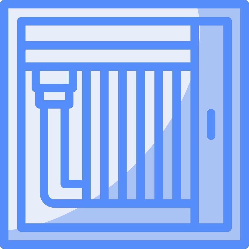 Fire Hose Cabinet Line Filled Blue Icon vector