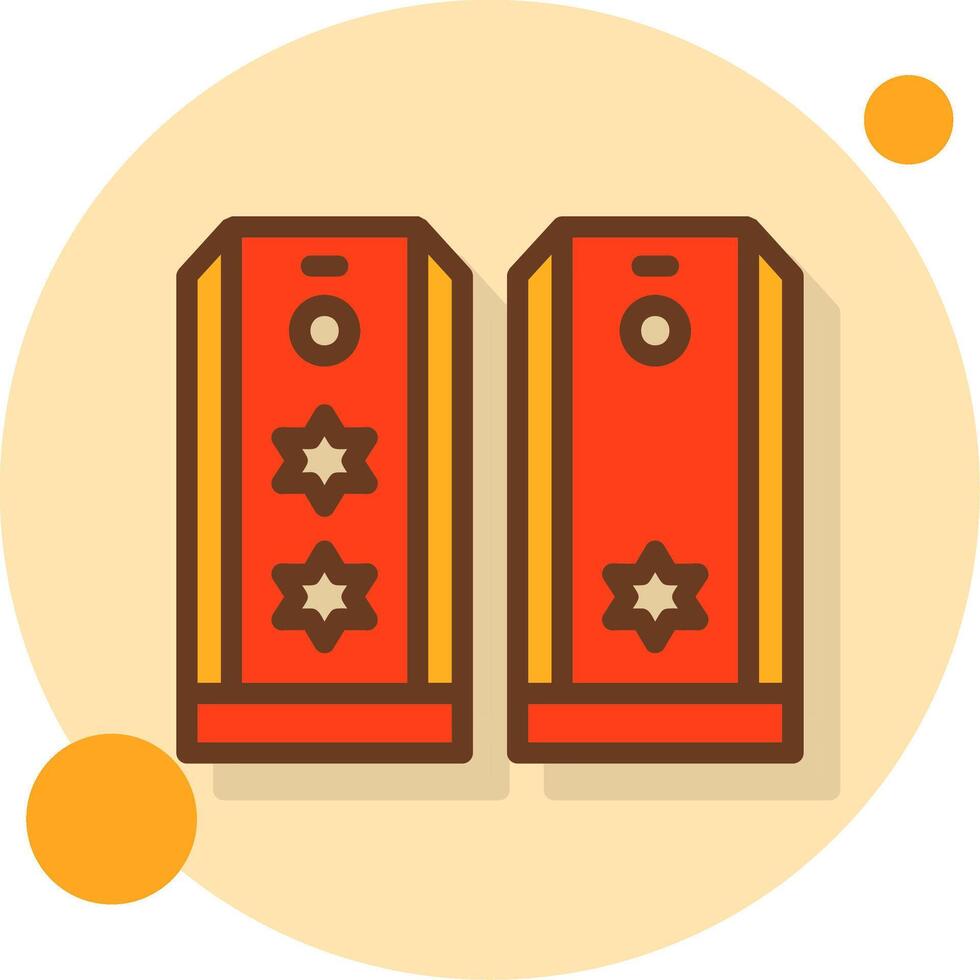 Firefighter Rank Insignia Filled Shadow Circle Icon vector