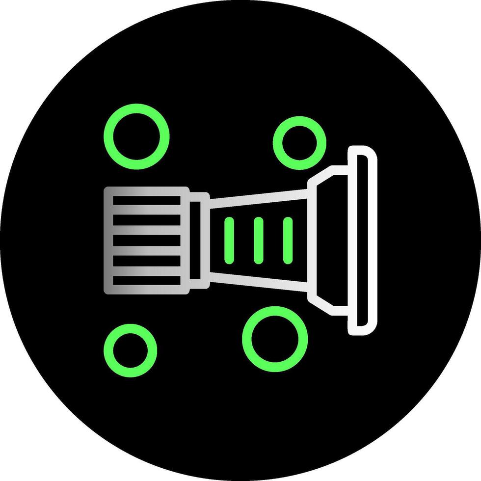 fuego manguera boquilla doble degradado circulo icono vector