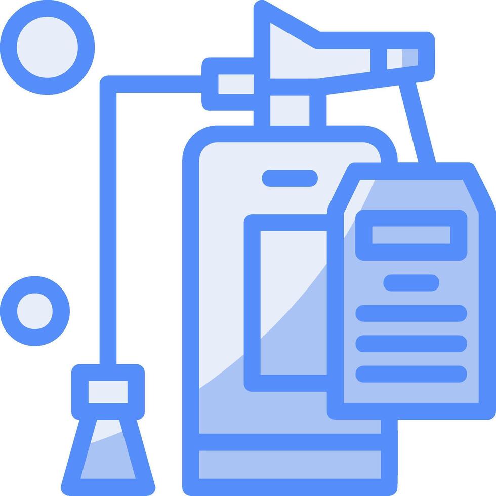 Fire Extinguisher Inspection Line Filled Blue Icon vector