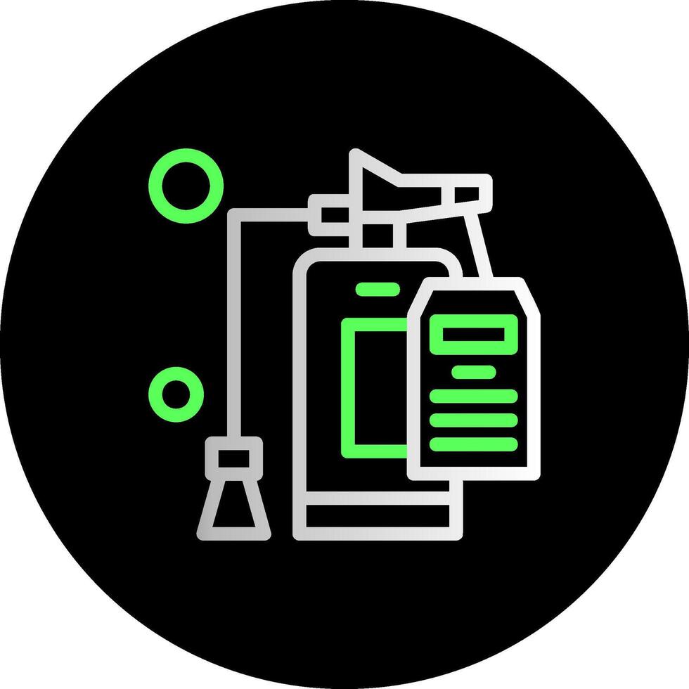 fuego extintor inspección doble degradado circulo icono vector