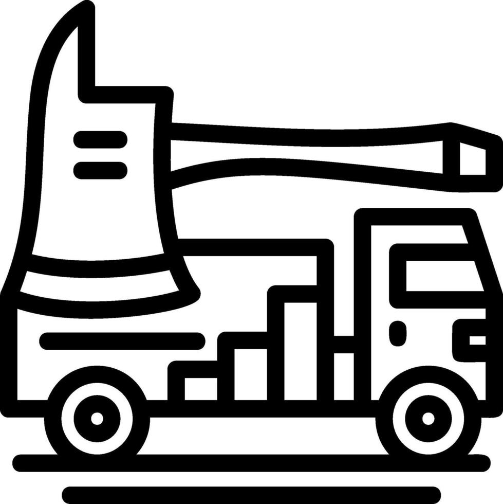 Fire Truck Ax Line Icon vector