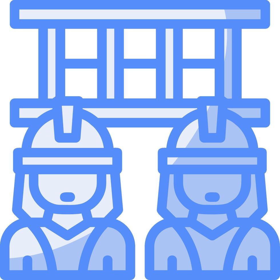 Fireman-s Carry Line Filled Blue Icon vector