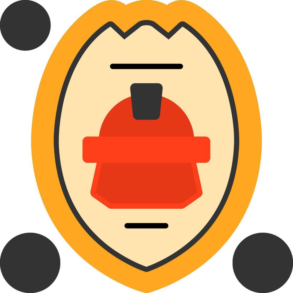 Firefighter Shield Flat Icon vector