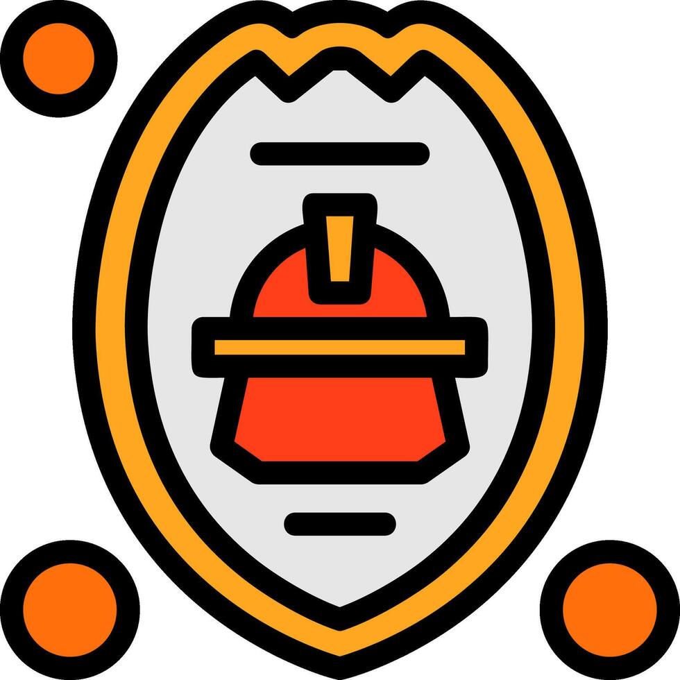 Firefighter Shield Line Filled Icon vector