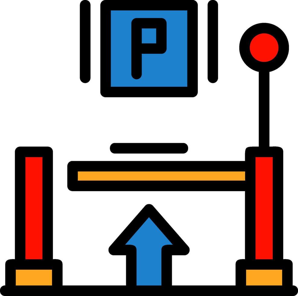 Exit ramp Line Filled Icon vector