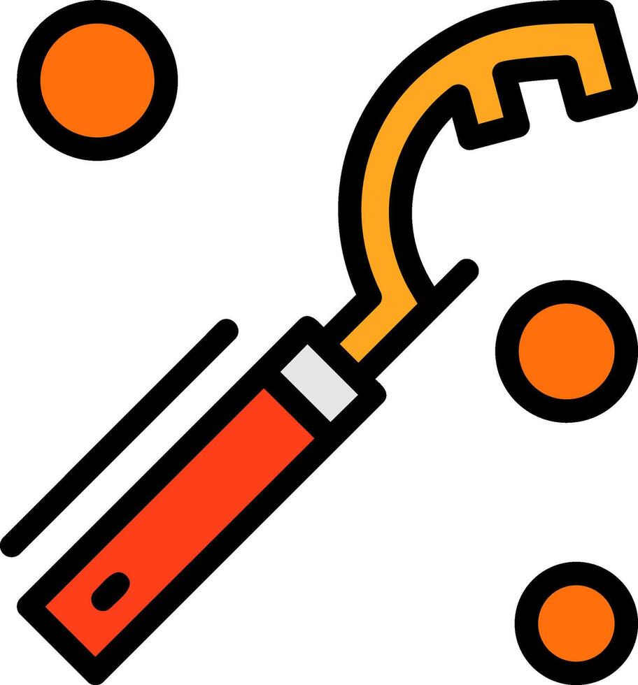 Fire Hose Connector Wrench Line Filled Icon vector