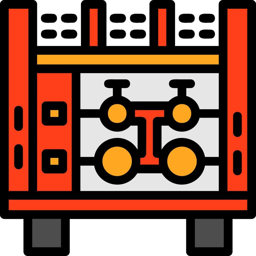 Fire Truck Hose Connection Line Filled Icon vector