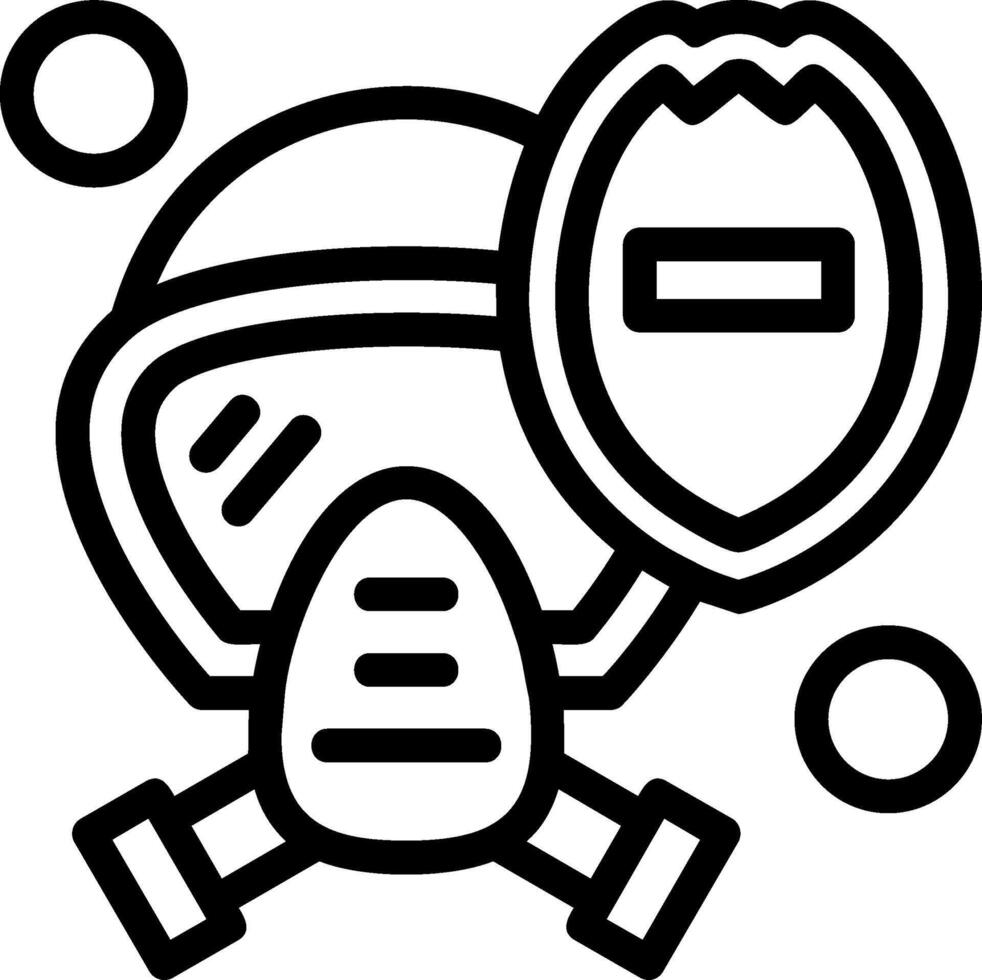 Firefighter Helmet Shield Line Icon vector