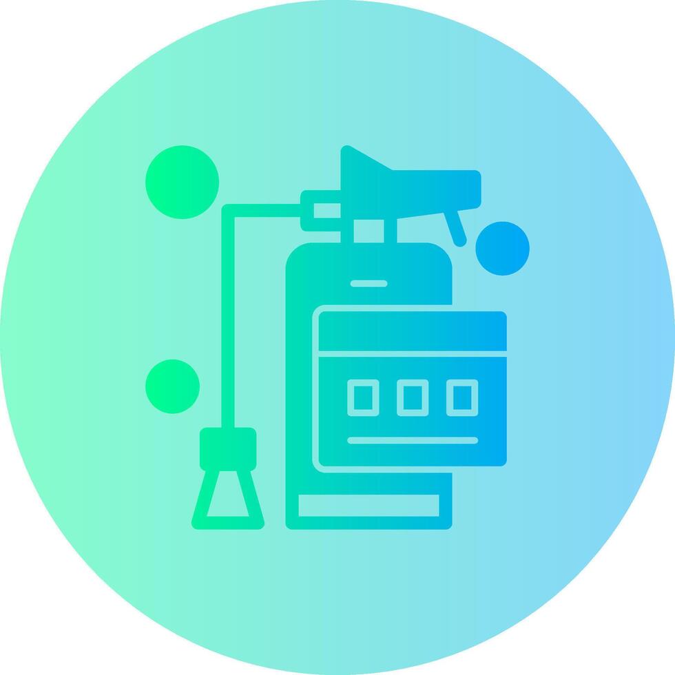fuego extintor etiqueta degradado circulo icono vector