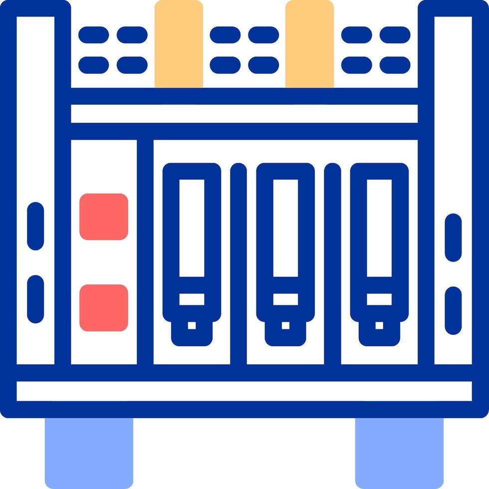 Fire Truck Hose Rack Color Filled Icon vector