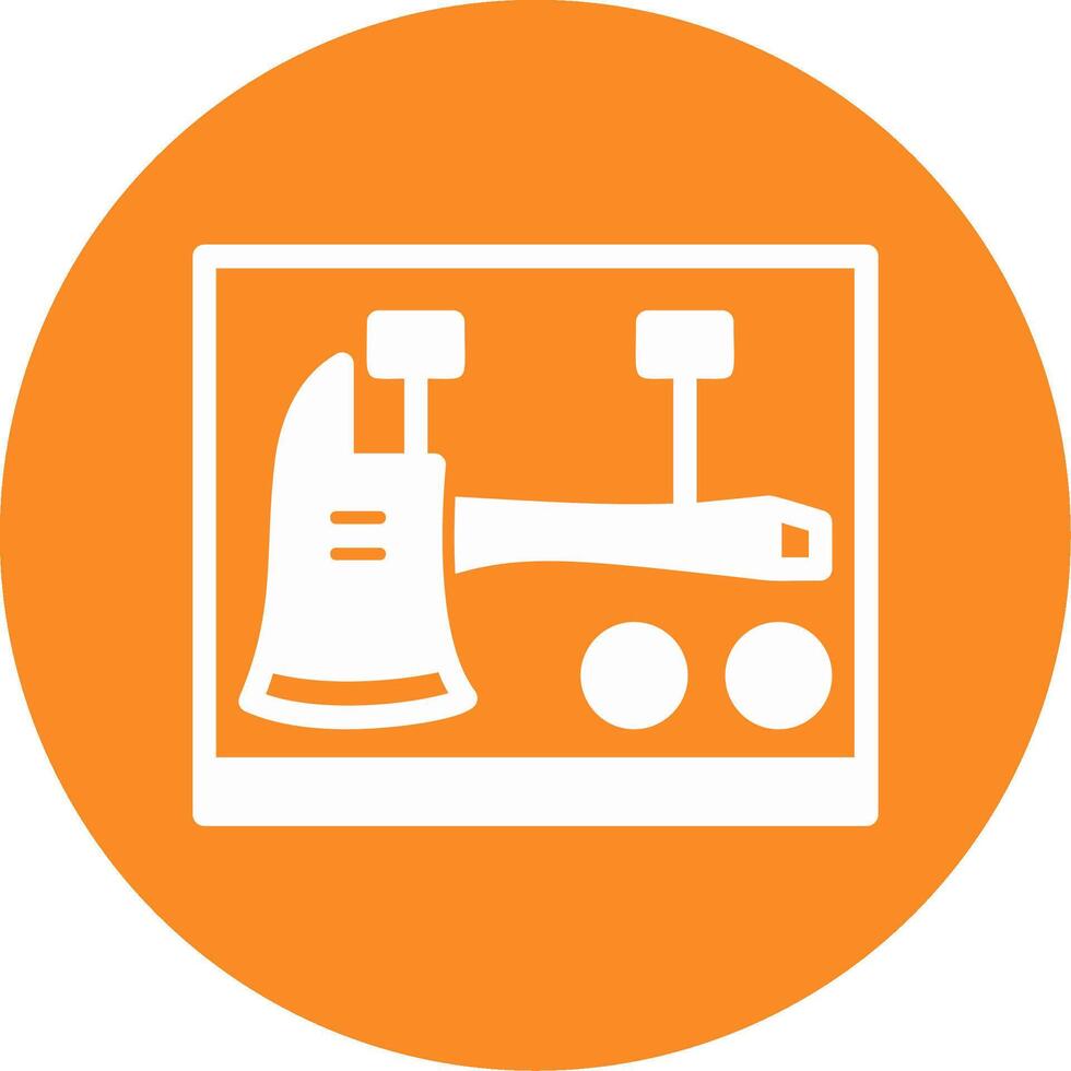 Fire Axe Bracket Line Two Color Icon vector