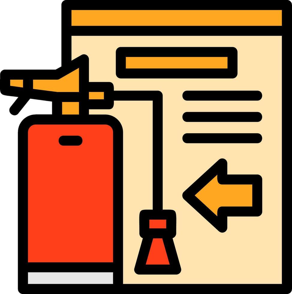 Fire Extinguisher Sign Line Filled Icon vector