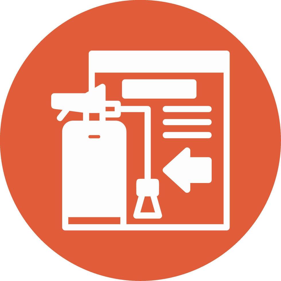 Fire Extinguisher Sign Glyph Circle Icon vector