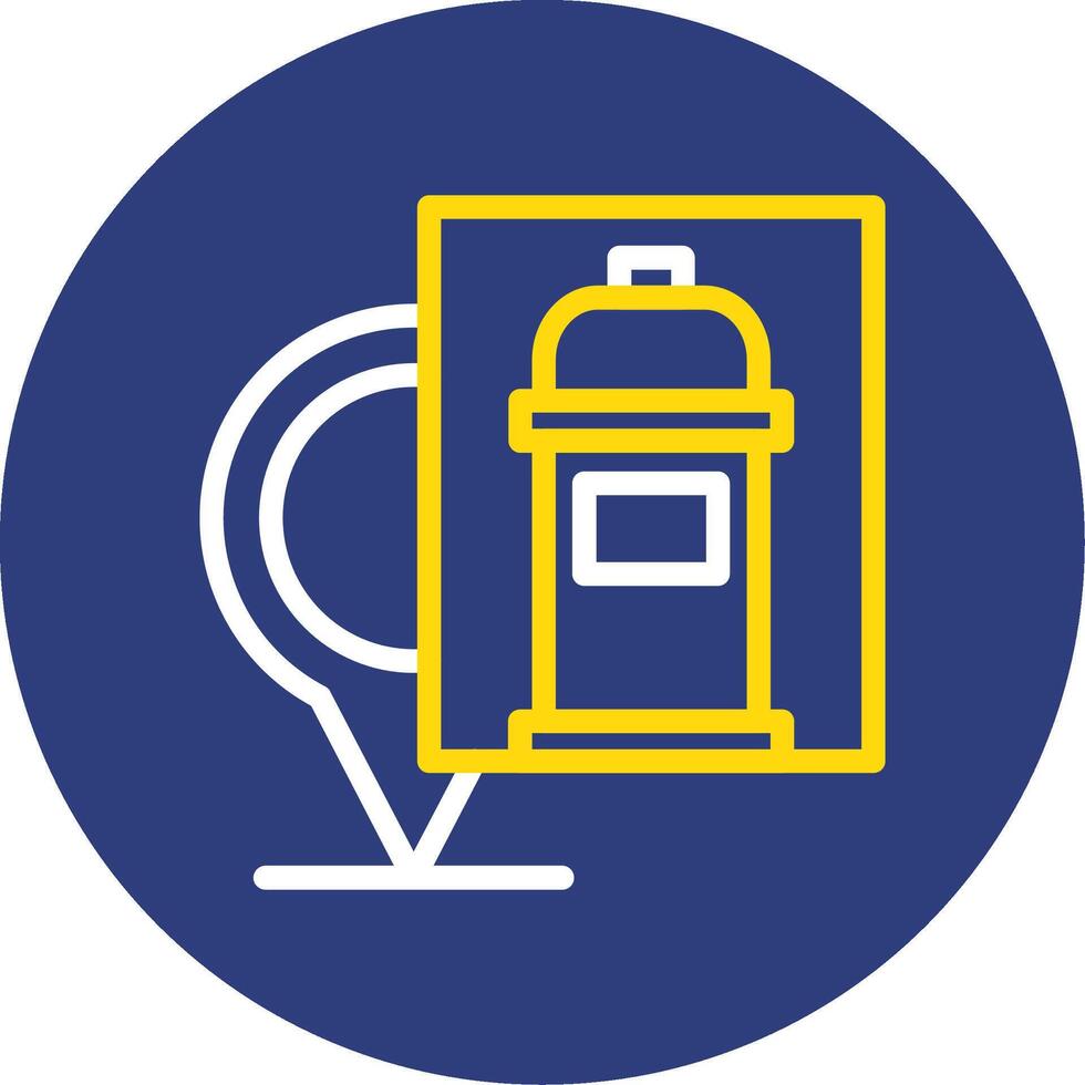 Fire Hydrant Location Marker Dual Line Circle Icon vector