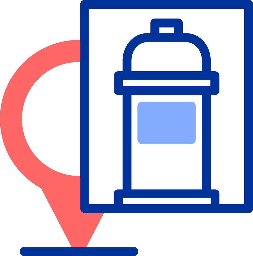 Fire Hydrant Location Marker Color Filled Icon vector