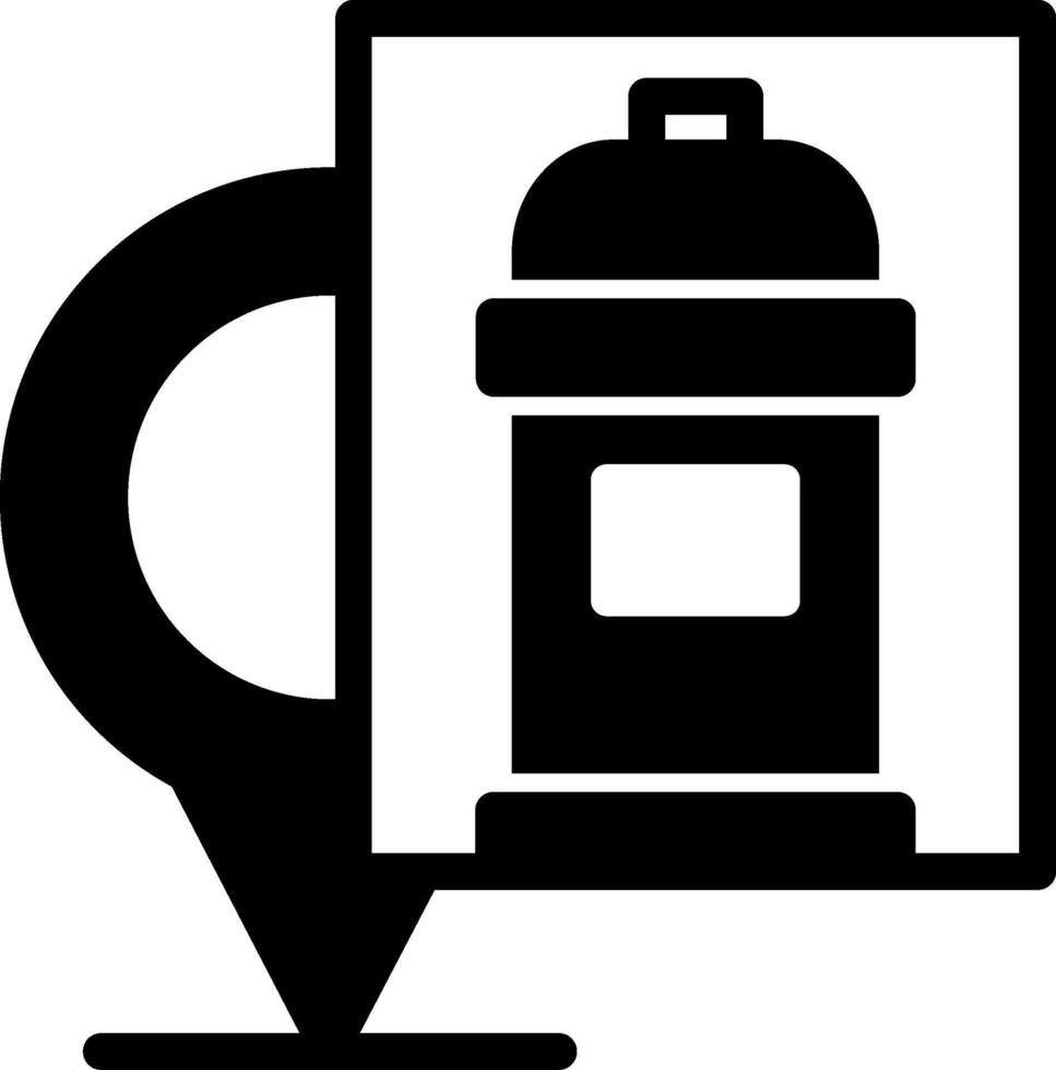 Fire Hydrant Location Marker Glyph Icon vector