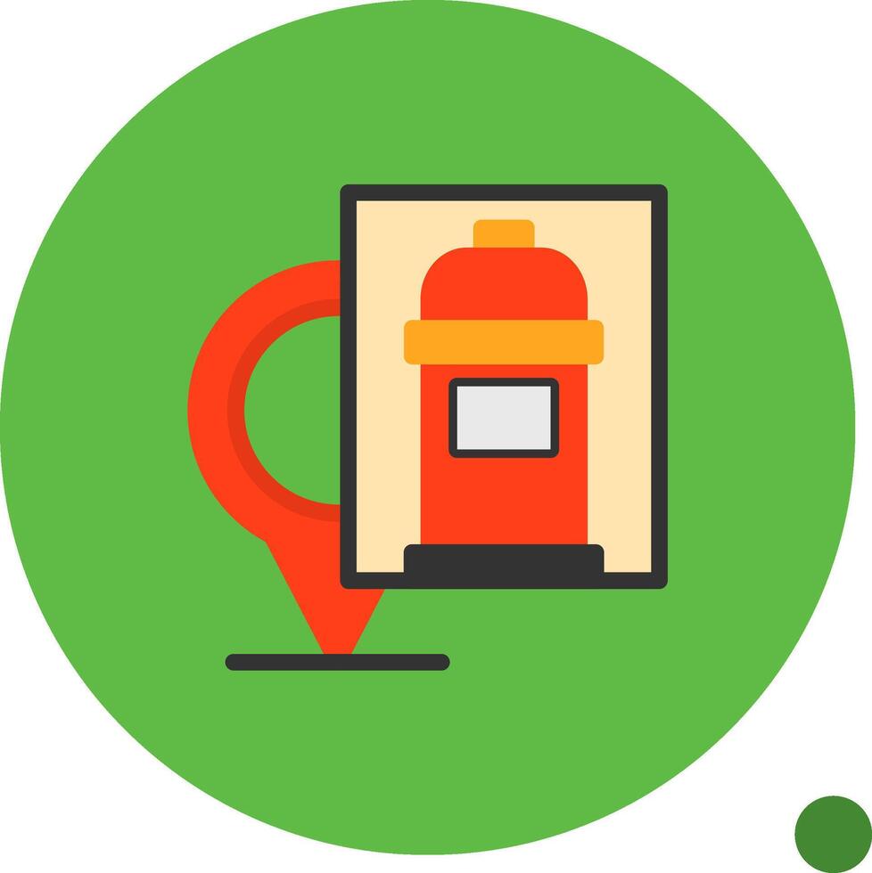 Fire Hydrant Location Marker Flat Shadow Icon vector