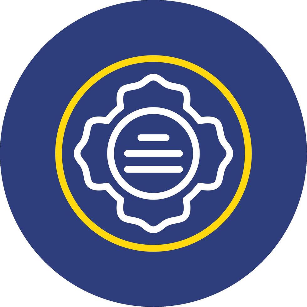 Firefighter Patch Dual Line Circle Icon vector