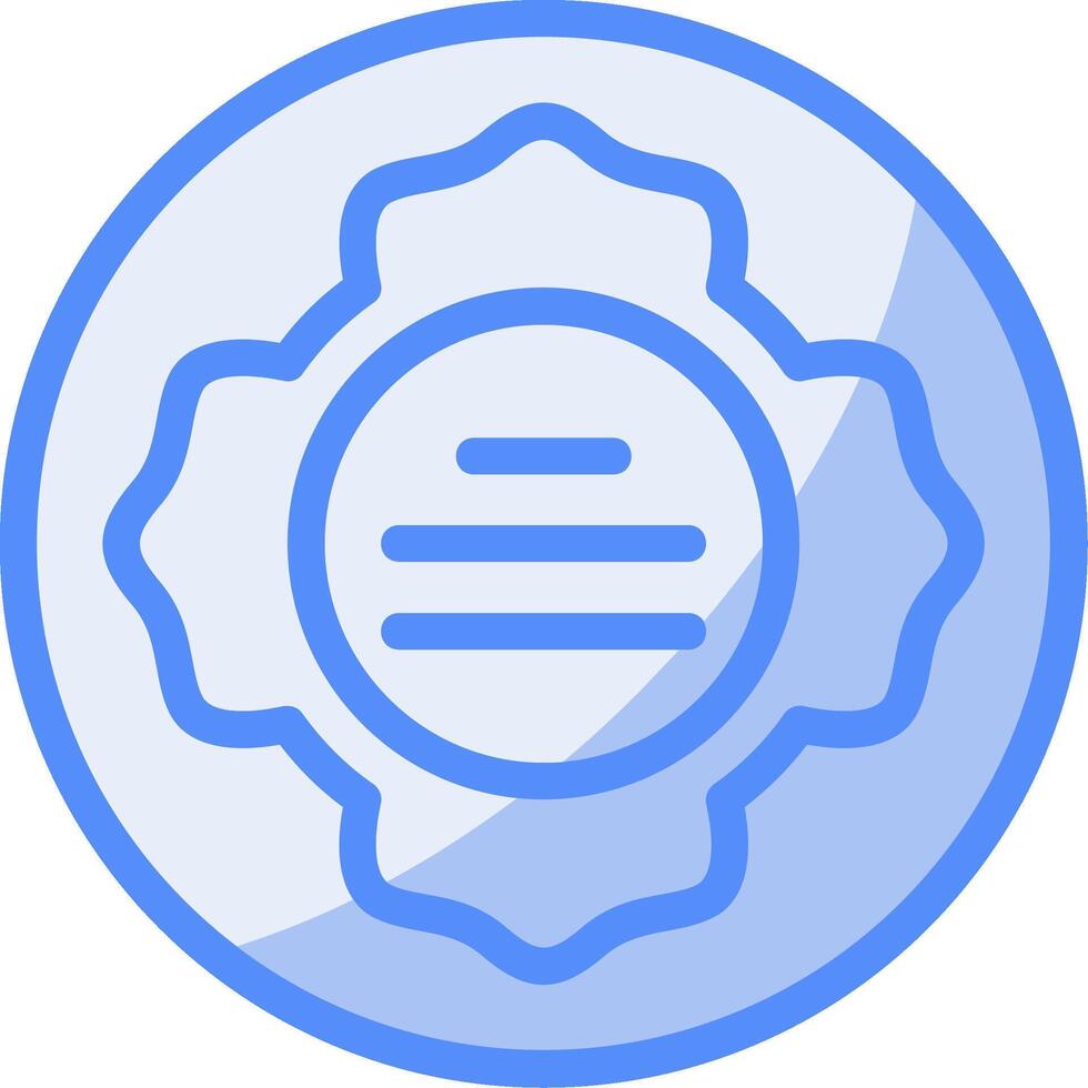 Firefighter Patch Line Filled Blue Icon vector