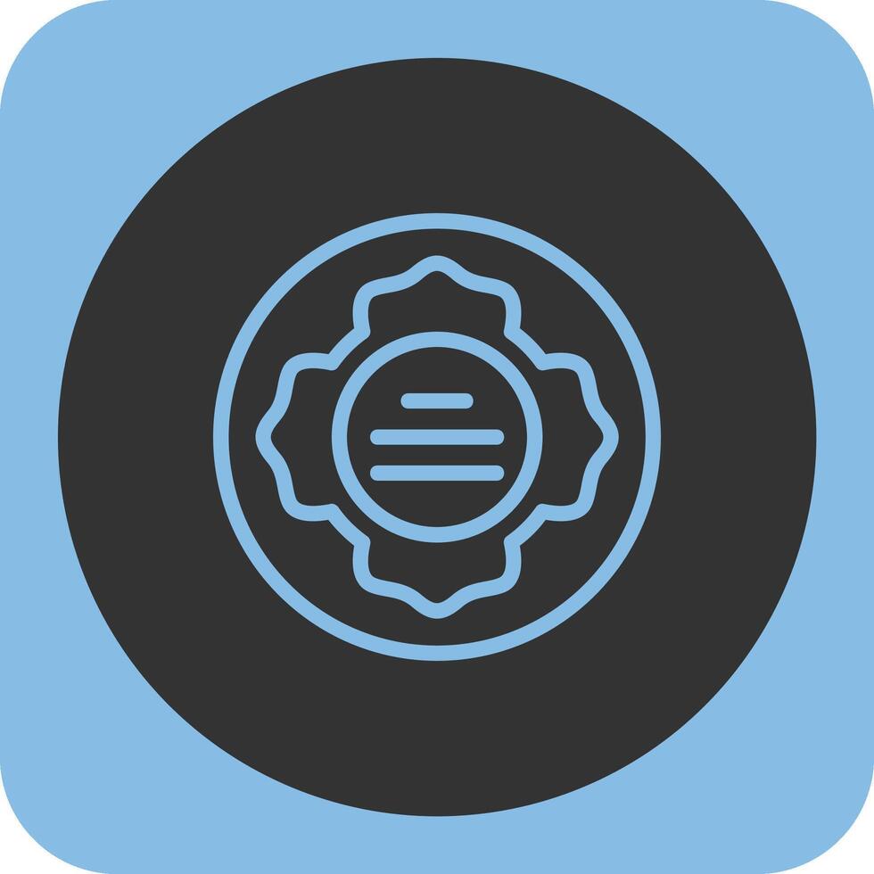 Firefighter Patch Linear Round Icon vector