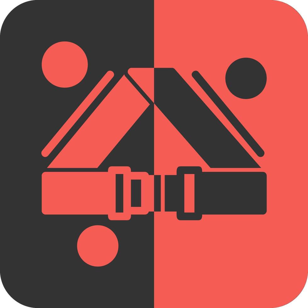 Fire Hose Strap Buckle Red Inverse Icon vector