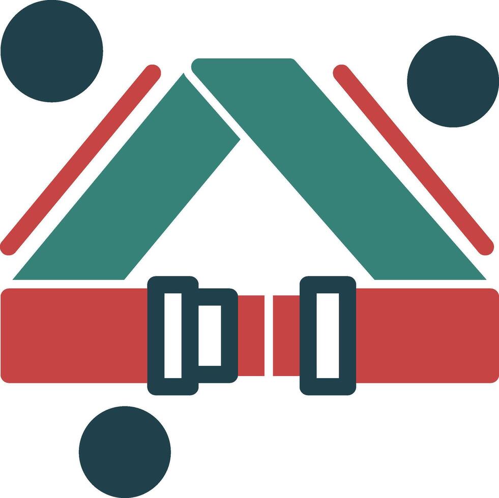 Fire Hose Strap Buckle Glyph Two Color Icon vector