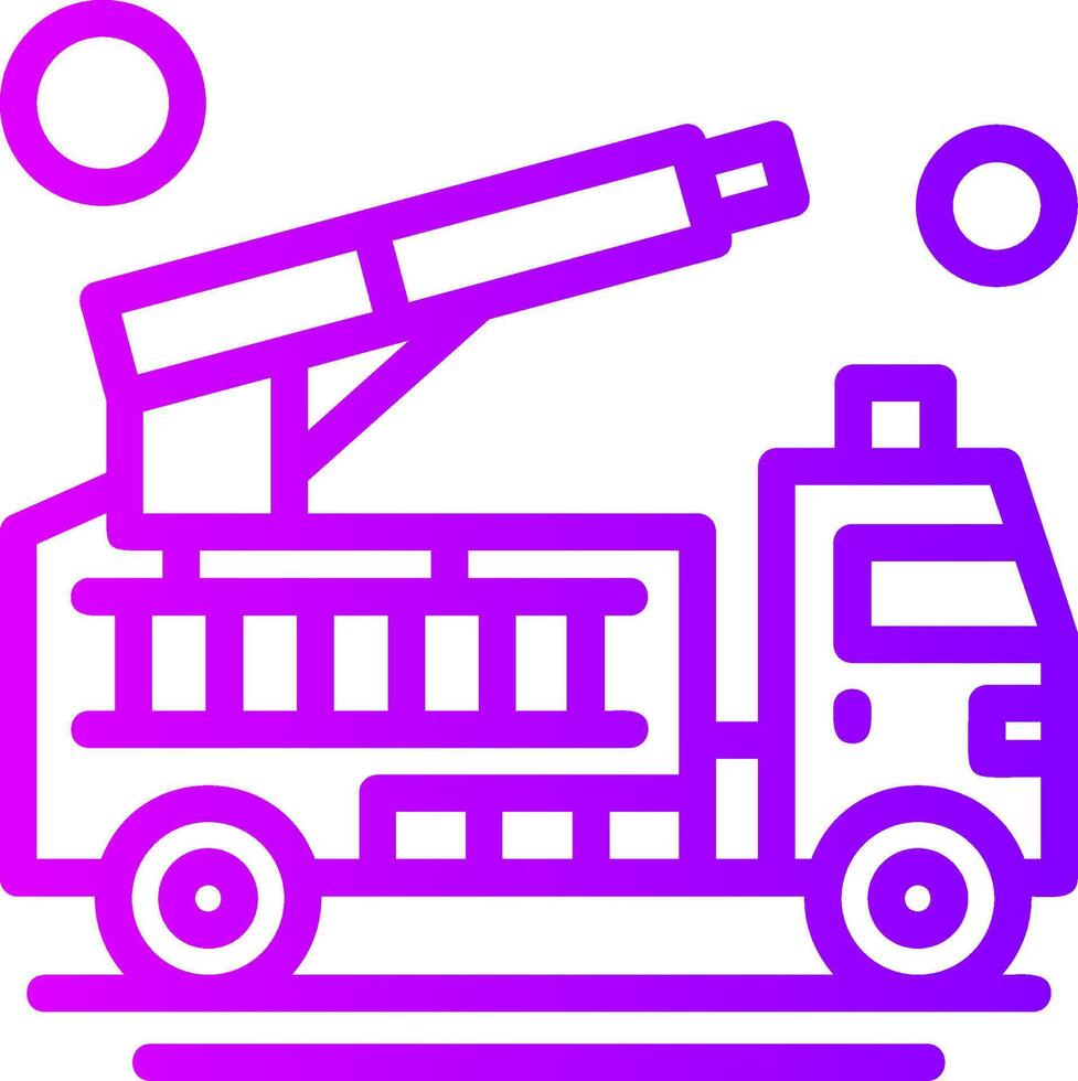 Fire Truck Water Cannon Linear Gradient Icon vector