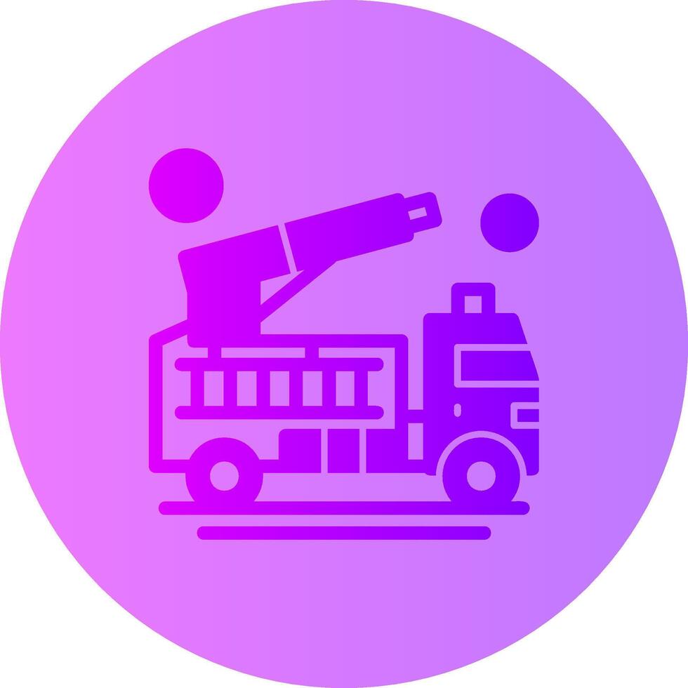 Fire Truck Water Cannon Gradient Circle Icon vector