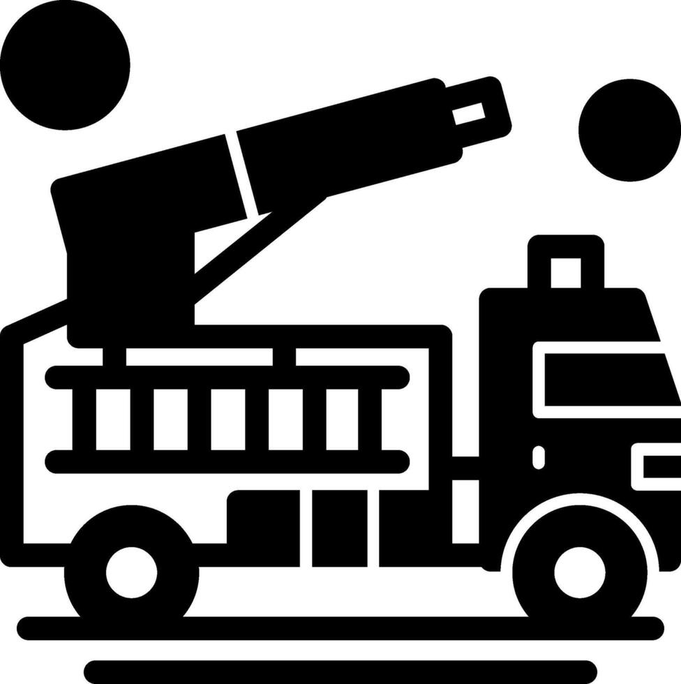 Fire Truck Water Cannon Glyph Icon vector