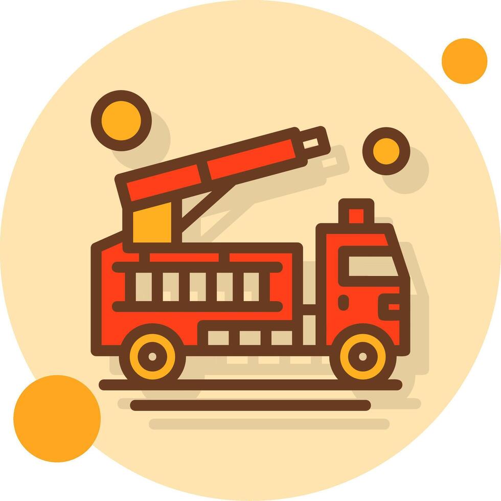 Fire Truck Water Cannon Filled Shadow Circle Icon vector