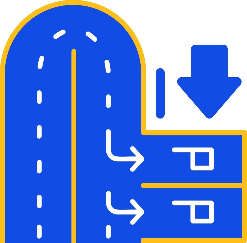 Car turnaround area Flat Two Color Icon vector