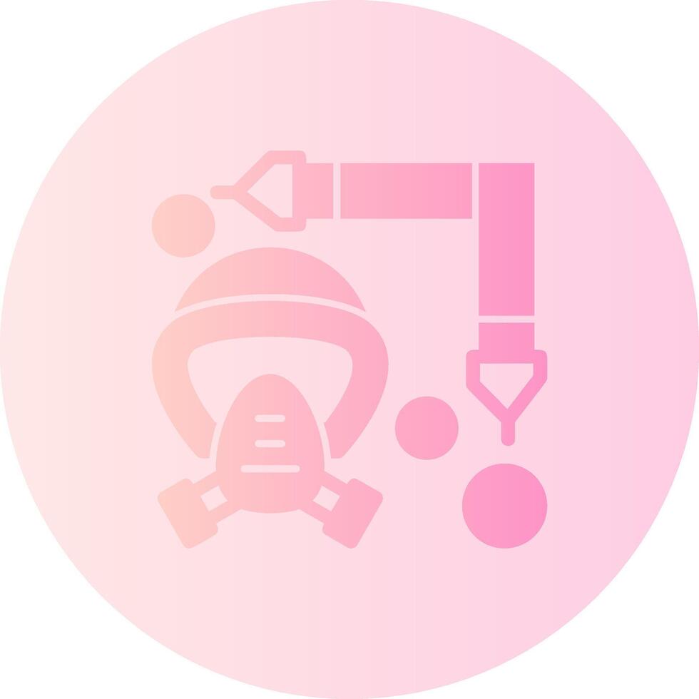Firefighter Mask Strap Gradient Circle Icon vector
