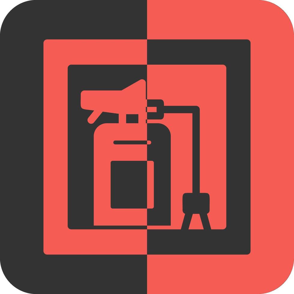 Fire Extinguisher Cabinet Red Inverse Icon vector