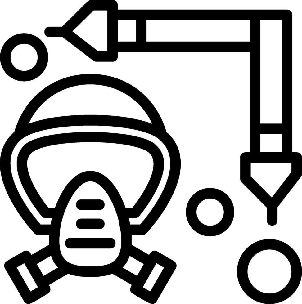 Firefighter Mask Strap Line Icon vector
