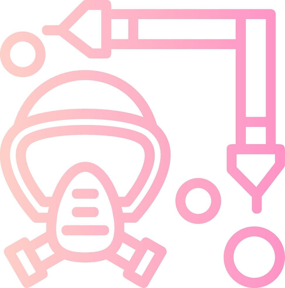 Firefighter Mask Strap Linear Gradient Icon vector